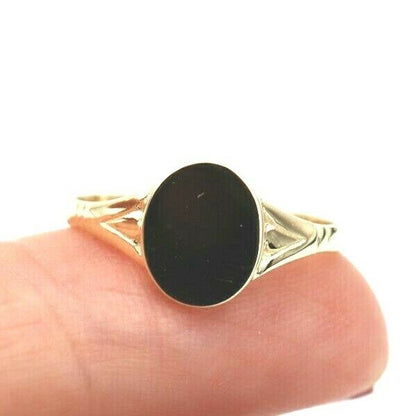 Kaedesigns Genuine Solid 9ct Yellow, Rose or White Gold Oval Signet Ring