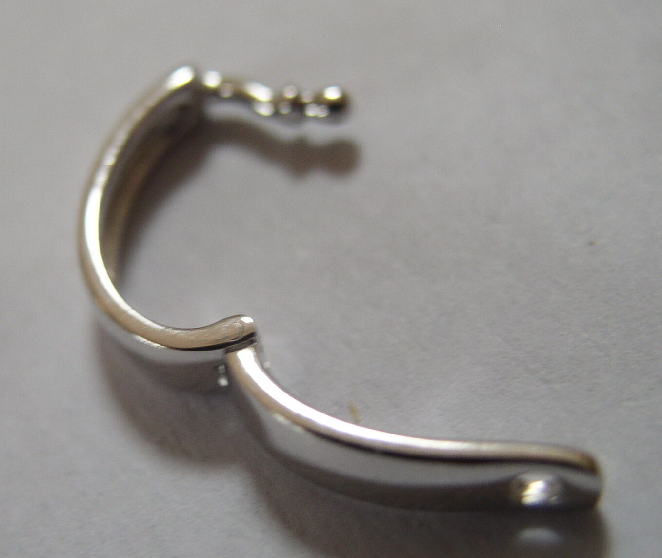 Genuine 9ct 9kt 375 13mm Large Size White gold Plain Enhancer Bail Clasp