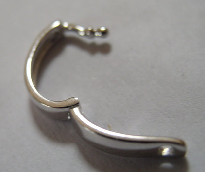 Genuine 9ct 9kt 375 13mm Large Size White gold Plain Enhancer Bail Clasp
