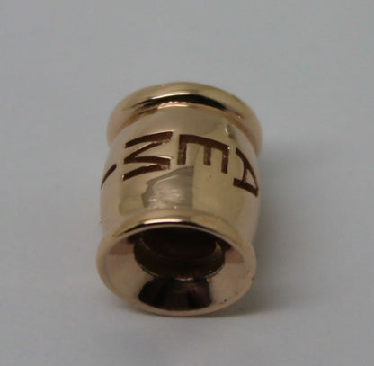 Genuine 9ct Yellow or Rose or White Gold or Sterling Silver Custom Made Barrel Bead With Your Name