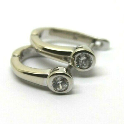Genuine 9ct Solid Yellow, Rose or White Gold Cubic Zirconia Huggies Earrings