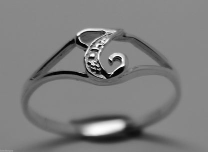 Genuine Delicate 9ct 375 Yellow, Rose or White Gold Initial Ring T