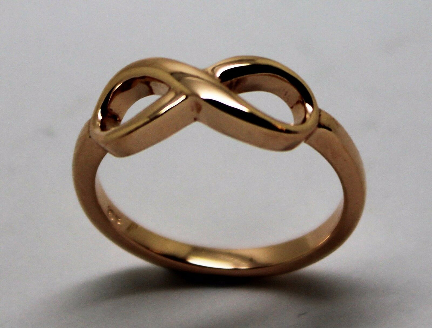 Genuine New 9ct 9k 375 Yellow, Rose or White Gold Solid Infinity Ring Size S / 9 1/8