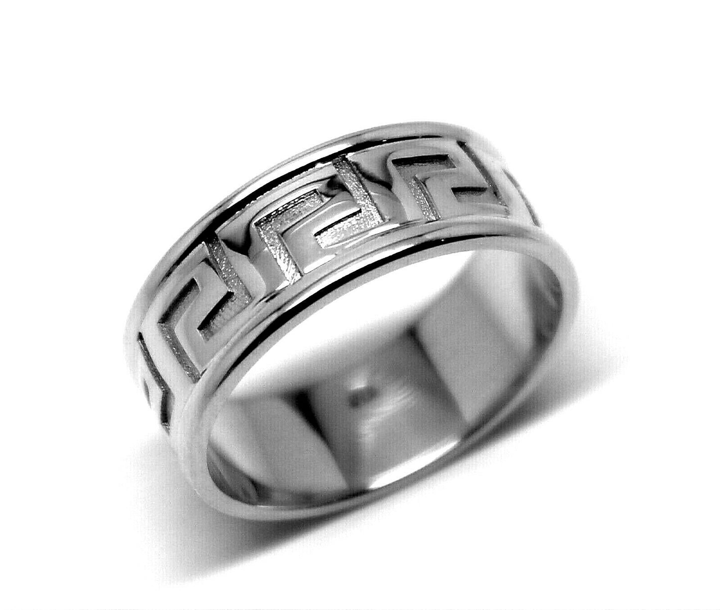 Kaedesigns, Genuine Heavy Sterling Silver Greek Key Band Ring - Choose your size