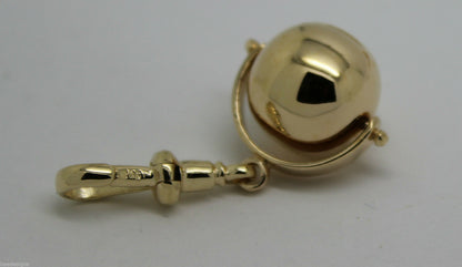 Genuine 9ct Yellow or Rose or White Gold Plain 14mm Ball Spinner with Swivel Clasp