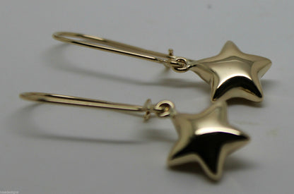 Genuine 9ct 9k 375 Yellow Or White Or Rose Gold Bubble Drop Star Closed Hook Earrings