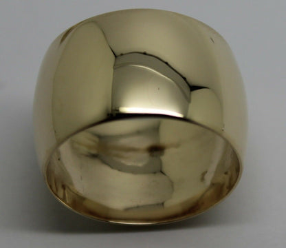 Genuine New Solid  9ct Yellow, Rose or White Gold Full Solid 12mm Wide Barrel Band Ring Size N