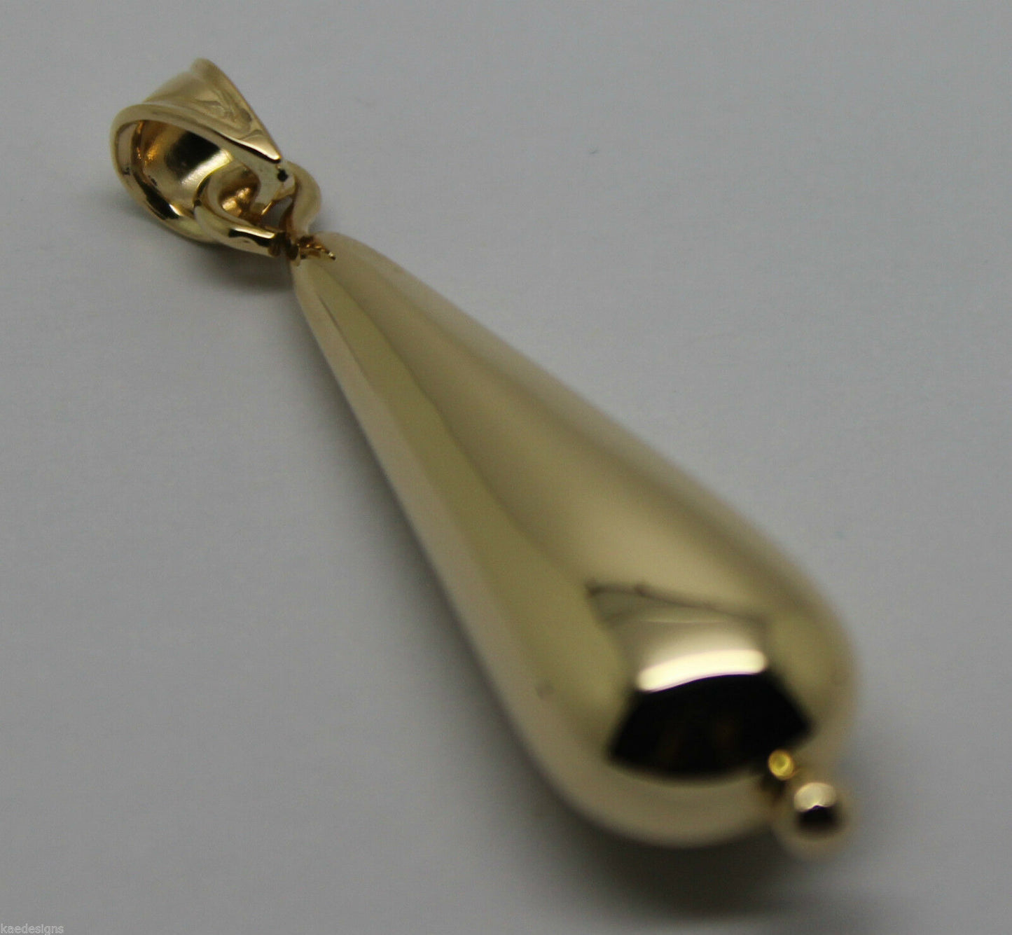 Kaedesigns Genuine 9ct 9k Yellow, Rose or White Gold Long Teardrop Pendant