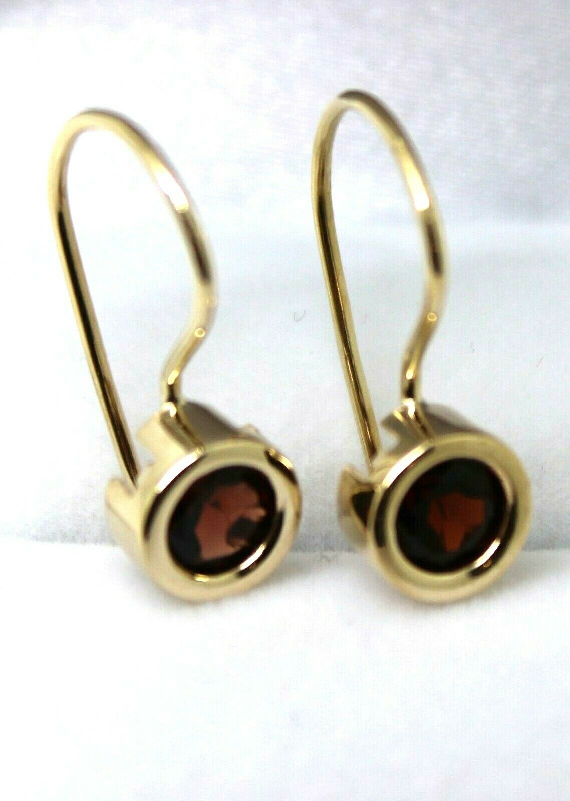 Genuine 9ct Yellow, Rose or White Gold Red Stone Solitaire Earrings