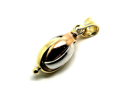 Kaedesigns New 9ct 9k Yellow Rose & White Gold Oval Belcher Pendant