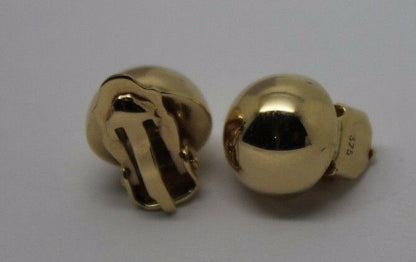 Kaedesigns 9ct 9k 375 Yellow, Rose Or White Gold Clip On 10mm Half Ball Earrings