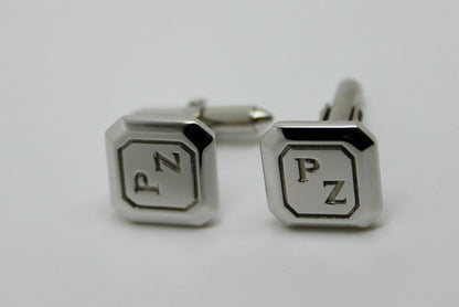 Genuine 9ct 9K Full Solid Custom Made Heavy Engraved Cufflinks White Gold