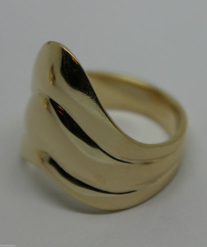 Genuine 9ct 375 Solid Rose Or Yellow Or White Gold Wide Pointy Ring In Your Size