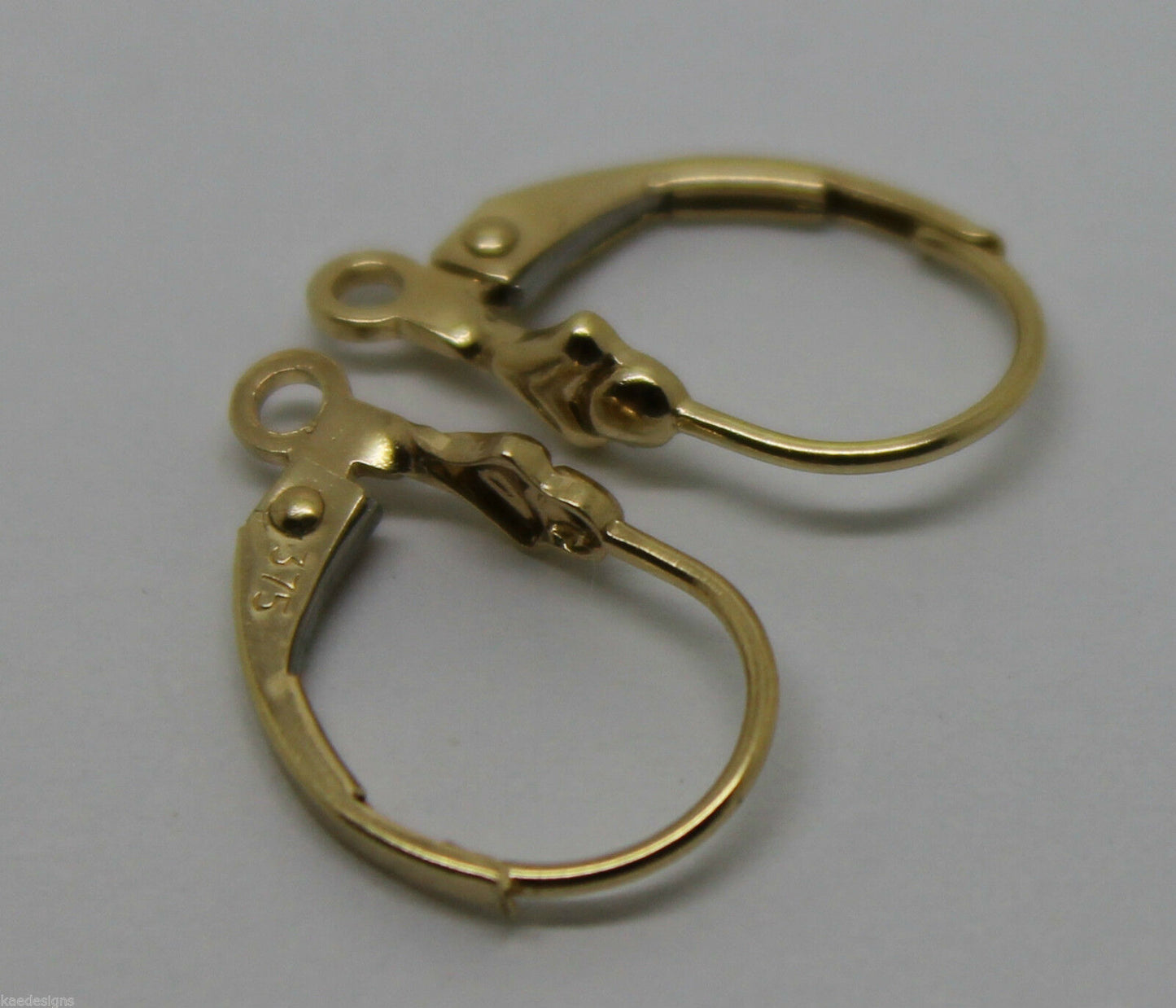 Kaedesigns New Genuine 9ct 9k Yellow, Rose or White Gold 15mm Fancy Continental Hooks