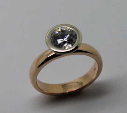 Kaedesigns, New Genuine 9ct 375 Solid White & Rose Gold Cubic Zirconia  Ring 373