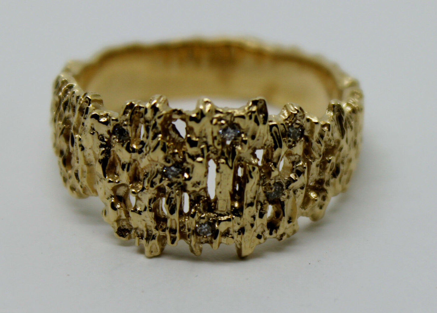 Kaedesigns New Genuine 10ct White or Rose Or Yellow Gold Diamond Nugget Ring
