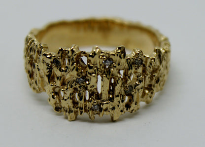 Kaedesigns New Genuine 10ct White or Rose Or Yellow Gold Diamond Nugget Ring