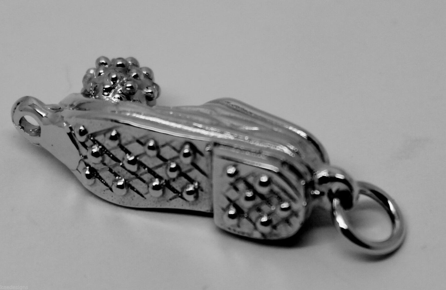 Kaedesigns Genuine Heavy 9ct New White Gold Solid Shoe Boot Pendant