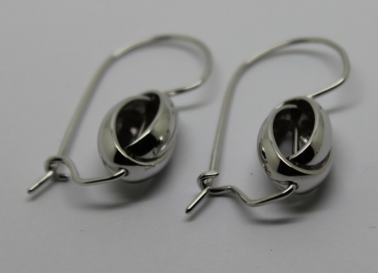 Kaedesigns Genuine 9ct 9K 375 Yellow, Rose or White  Gold Spinning Oval Belcher Ball Earrings