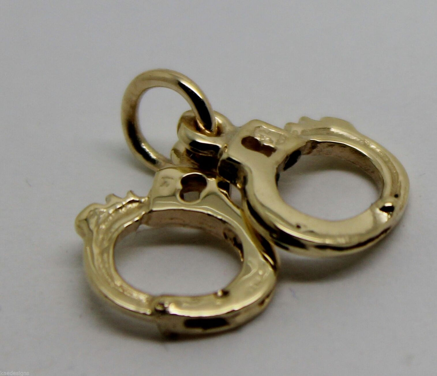 Kaedesigns, 9ct 9k Yellow or Rose or White Gold 375 Handcuffs Charm Or Pendant
