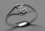 Genuine Delicate 9ct 375 Yellow, Rose or White Gold Initial Ring T