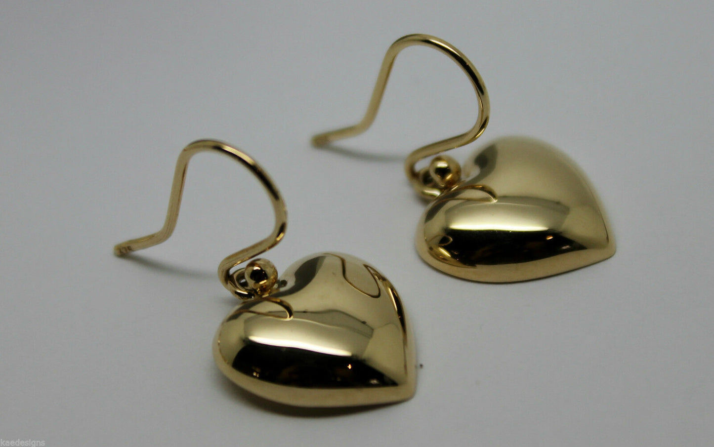 Genuine 9ct Yellow Gold or White Gold or Rose Gold Half Heart Earrings