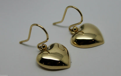 Genuine 9ct Yellow Gold or White Gold or Rose Gold Half Heart Earrings
