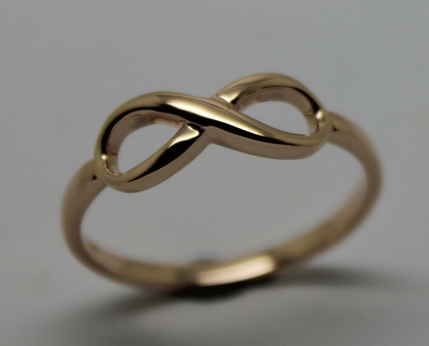 Genuine New 9ct 9k 375 Yellow, Rose or White Gold Solid Infinity Ring Size S / 9 1/8