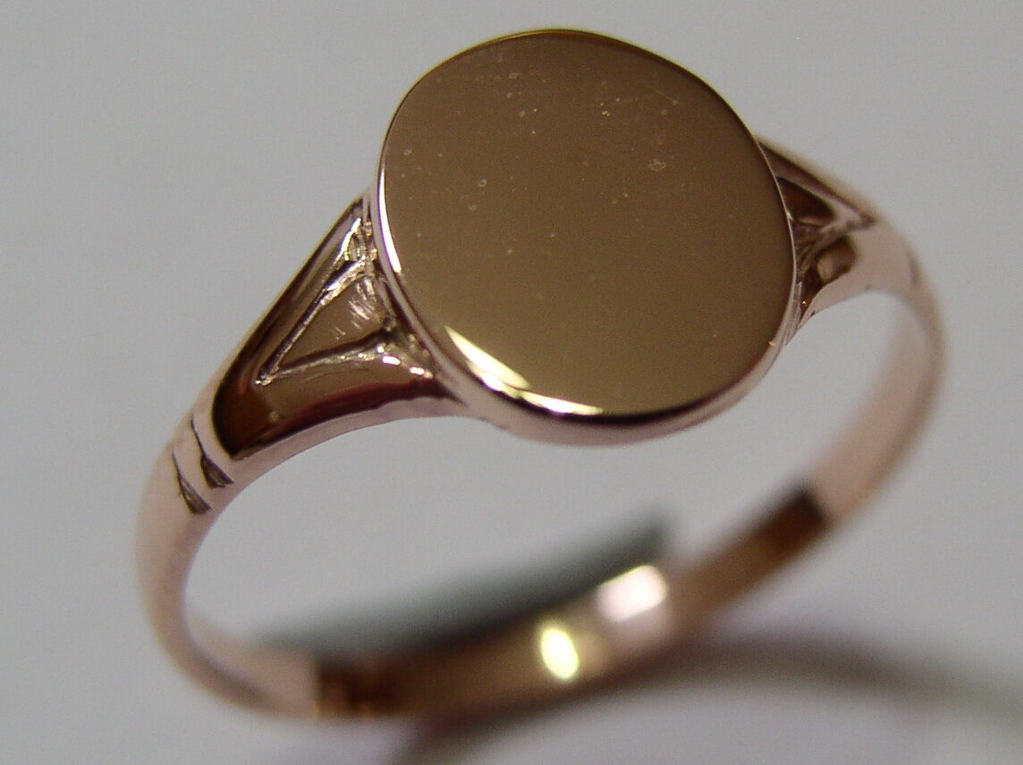 Kaedesigns Genuine Solid 9ct Yellow, Rose or White Gold Oval Signet Ring