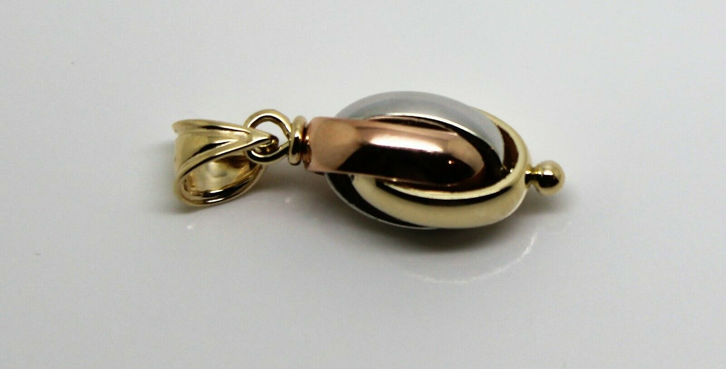 Kaedesigns New 9ct 9k Yellow Rose & White Gold Oval Belcher Pendant