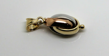 Kaedesigns New 9ct 9k Yellow Rose & White Gold Oval Belcher Pendant