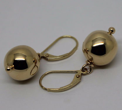 Kaedesigns 9ct 9k 375 Yellow, Rose or White Gold Continental Hooks 12mm Ball Plain Earrings