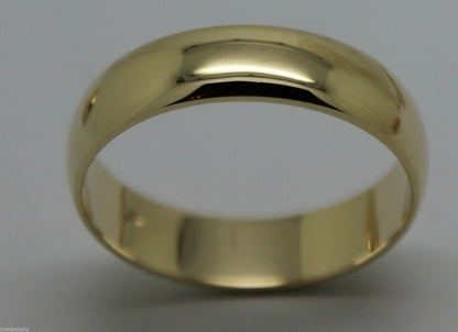 Genuine 9ct 9K Yellow, Rose or White Gold 6mm Wedding Band Ring Size Y