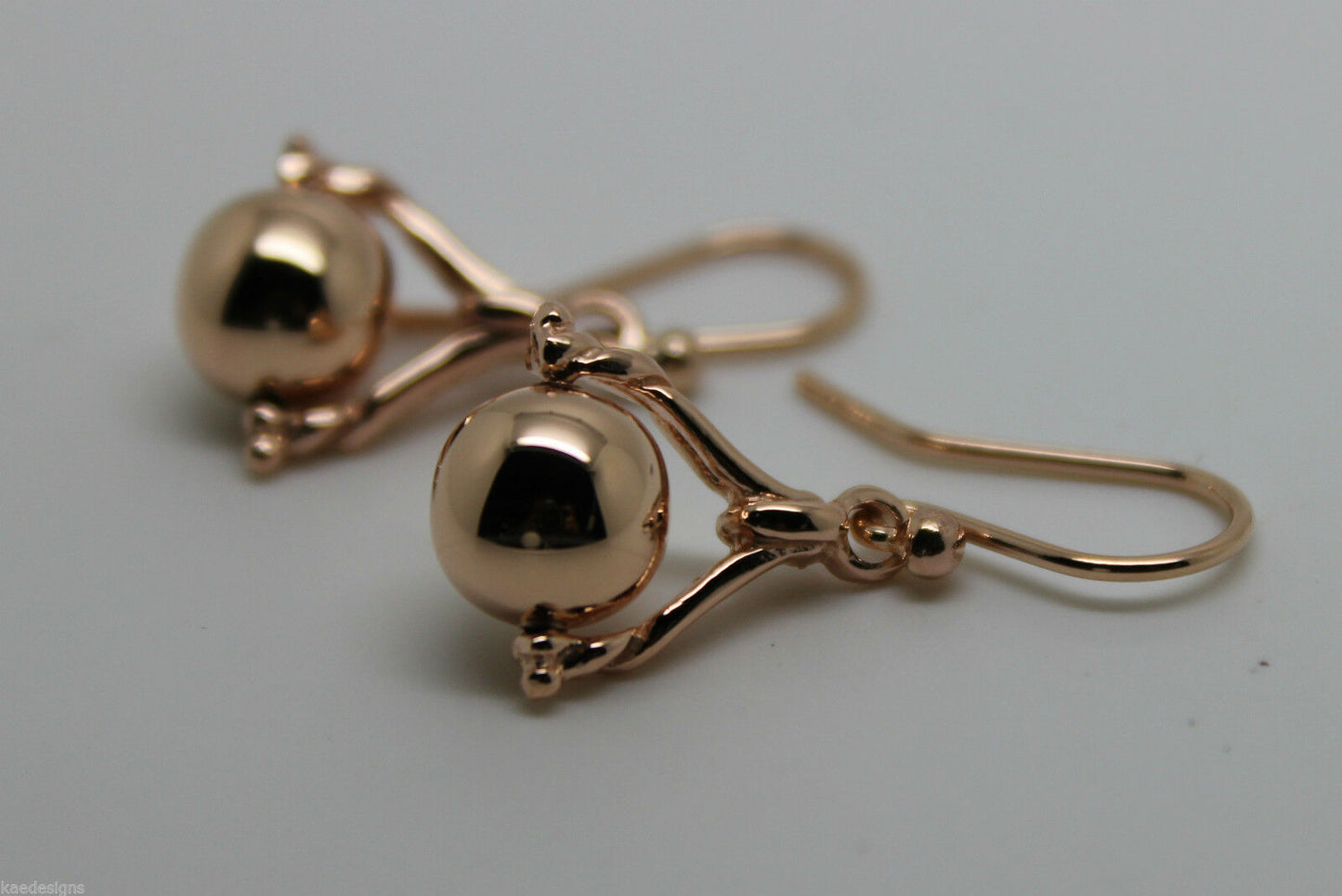 Genuine 9ct 9k 375 Yellow, Rose or White Gold Plain Ball Spinner Earrings