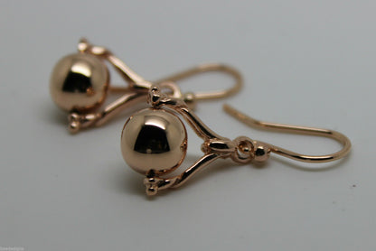 Genuine 9ct 9k 375 Yellow, Rose or White Gold Plain Ball Spinner Earrings