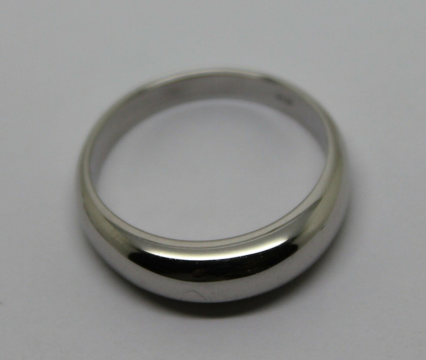 Size P Genuine 9ct White Gold Full Solid 5mm Dome Ring