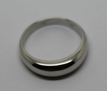 Size P Genuine 9ct White Gold Full Solid 5mm Dome Ring