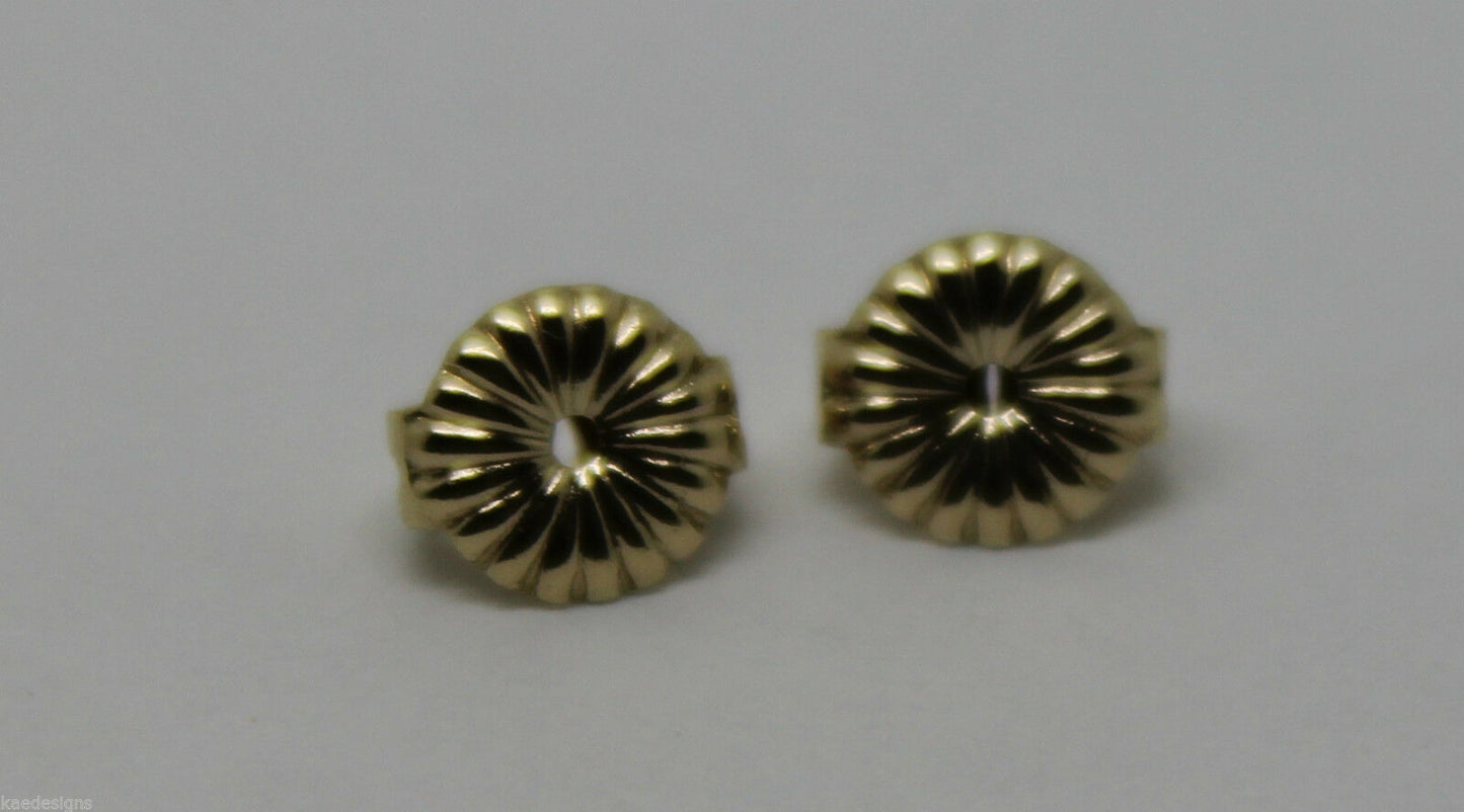 Kaedesigns 9ct 9k 375 Yellow Or White Gold Flower Earring Butterfly Backs 5.5mm Or 9mm