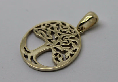 Kaedesigns Genuine 9ct Yellow, Rose or White Gold Oval Filigree Tree Of Life Pendant