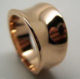 Kaedesigns, New Genuine Full Solid 9ct 9kt Yellow, Rose or White Gold Concave Dome Ring 250