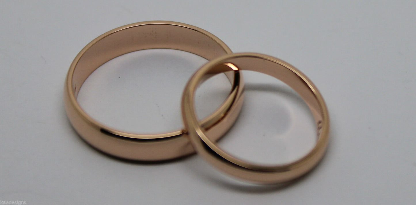 Kaedesigns, 2 Rings X Custom Made Solid 18ct 18kt Yellow,Rose or White Gold Wedding Bands