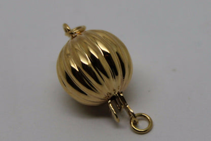Genuine 9ct Yellow Gold 6mm, 7mm, 8mm, 10mm, 12mm Corrugated Ball Pearl Clasp