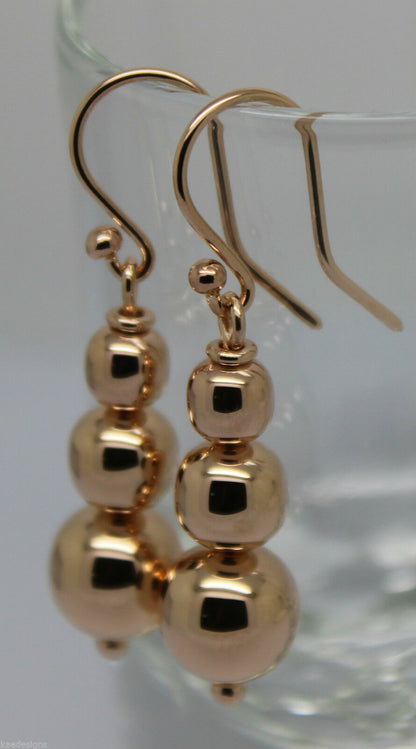 Kaedesigns 9ct 9k 375 Yellow Or White Or Rose Gold 375 Three Ball Drop Ball Earrings