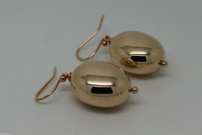 Kaedesigns New Genuine Heavy 9ct 9k Rose, Yellow, White Gold Oval Hook Earrings
