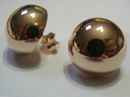 Kaedesigns, 9ct  9k Yellow Or White Or Rose Gold 375 18mm Half Ball Hook Earrings