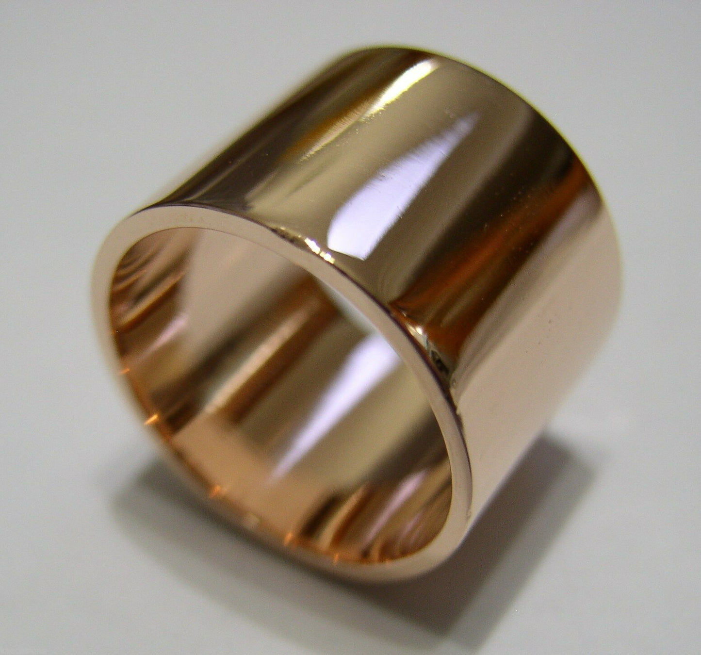 Genuine Solid 9ct 9k Rose Or Yellow Or White Gold 12mm Wide Flat Band Ring Size O