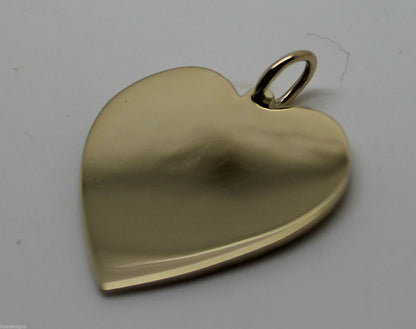 Genuine 375 9ct Yellow Or Rose Or White Gold Large Heart Shield Pendant