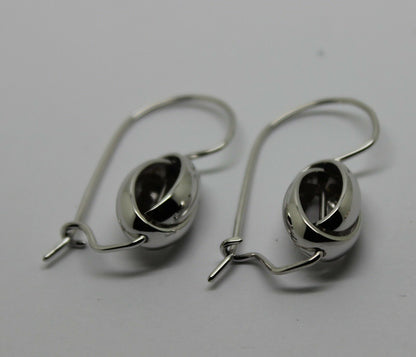 Kaedesigns Genuine 9ct 9K 375 Yellow, Rose or White  Gold Spinning Oval Belcher Ball Earrings