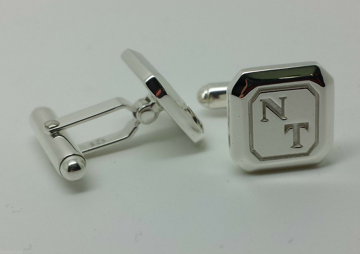 Kaedesigns, Genuine Solid Sterling Silver, 925 Custom Made Heavy Cuff Links