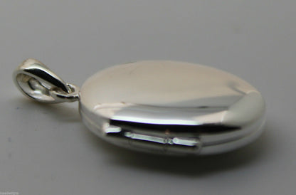Genuine Sterling Silver 925 Oval Locket Pendant With 2 Photos